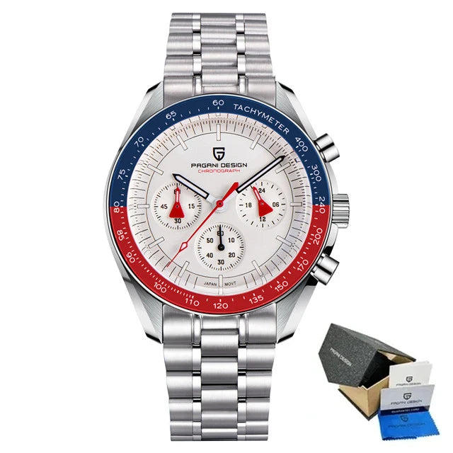 PAGANI DESIGN New Moon Watch Men Multifunctional Top Brand Luxury Automatic Quartz Waterproof Sport Stainless Steel Reloj Hombre