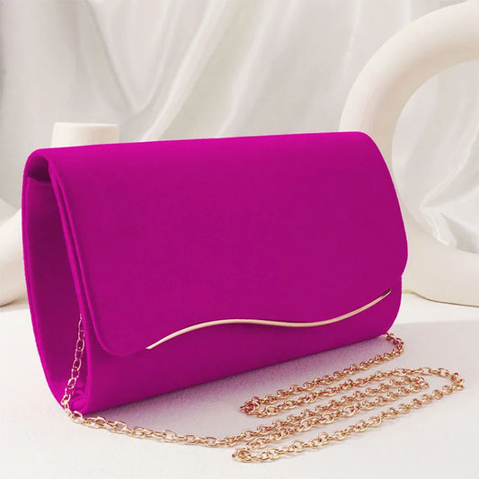 Vintage Velvet Envelope Evening Clutches Handbags for Women Wedding Bridal Party Shoulder Chain Handbag Purse Lady Messenger Bag