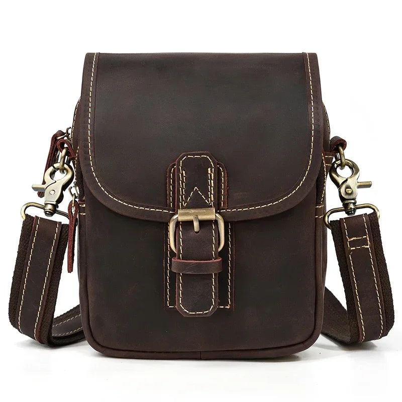 Genuine Leather Shoulder Waist Bag Small Mens Womens Natural Skin Crossbody Phone Bag Portable Front Mini Bags Anti Theft