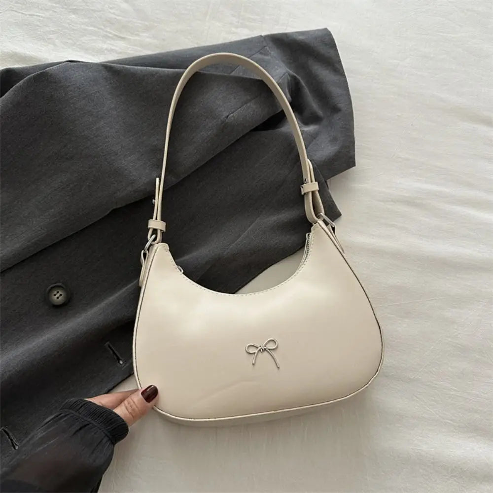 Trendy New Design Bowknot Armpit Bag Solid Color Korean Bowknot Underarm Bag Luxury PU Leather Y2K Handbag Girls