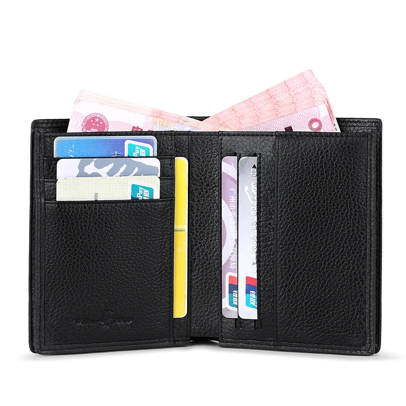 Genuine Leather Men Wallets Brand Luxury RFID Bifold Standard Wallets Coin Purse Business Card Holder Wallet Luxury brand