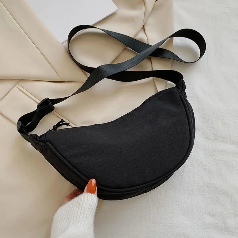 Women Shoulder Bags Women Solid Color Nylon Dumpling Messenger Bag 2024 New Trendy Lightweight Large Capacity Underarm Bag