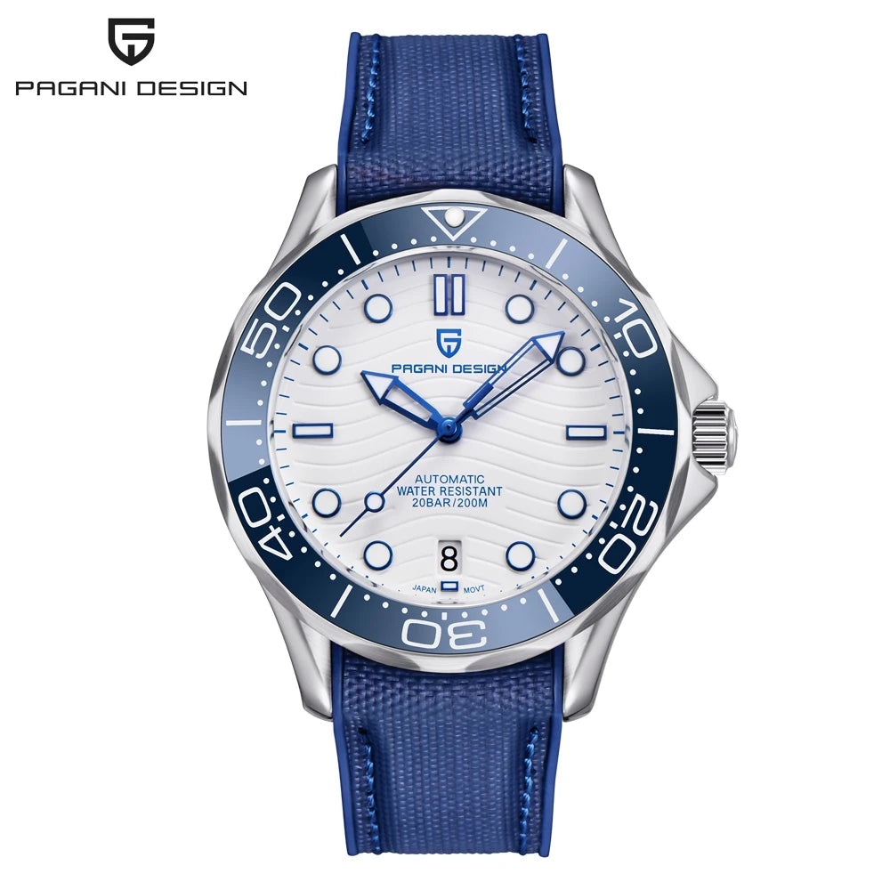 PAGANI DESIGN Men's Watches Luxury NH35 Automatic Watch For Men Mechanical Wristwatches Sapphire Mirror Ceramic Bezel Man Gifts