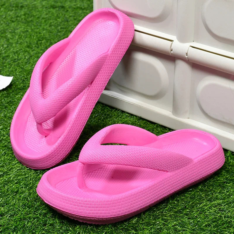 MAEDEF 2024 Thick Sole Slippers Men EVA Flip Flops Summer Shoes 2024 Couple Slippers Big Size 47 Outdoor Beach Sandals for Men