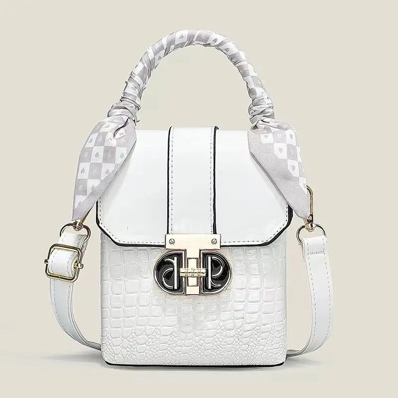 Luxury Women's Bag Fashion Crocodile Pattern Shoulder Bag For Women Mobile Phone Bag Wallet Small Handbag Wallet With Ribbon