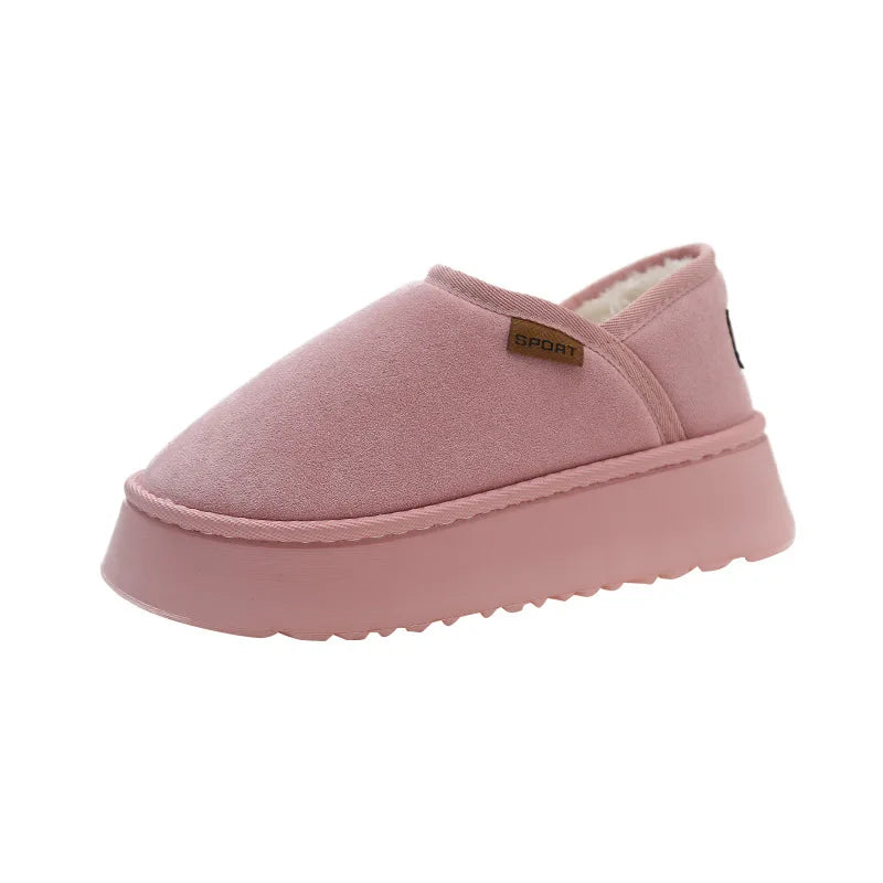 Shevalues Women Winter Snow Boots Warm Comfy Furry Lined House Cotton Shoes Female Outdoor Fashion Platform Fur Fuzzy Shoes
