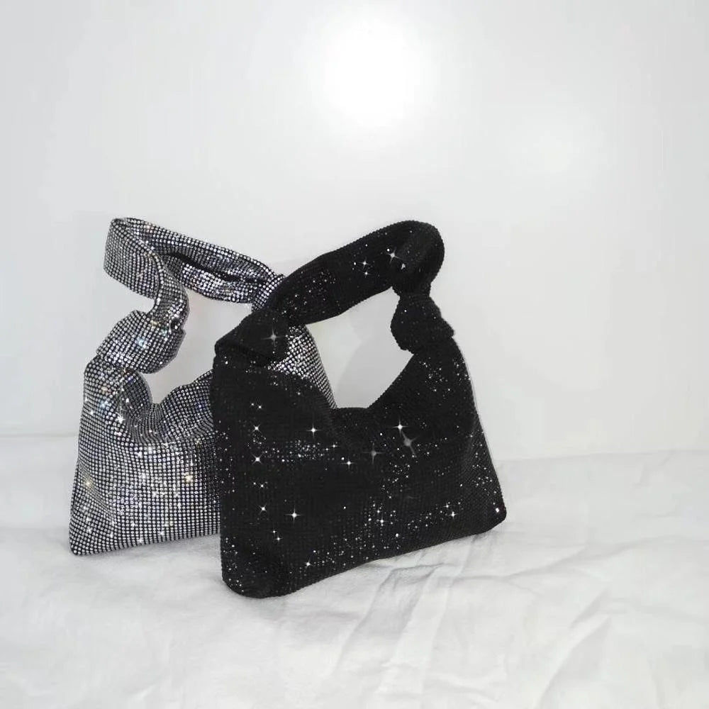 Handbags for Women Silver Black Rhinestone Evening Bags Small Clutches Bag New Sac A Main Femme Fashion Mini Sacs Luxury Bags