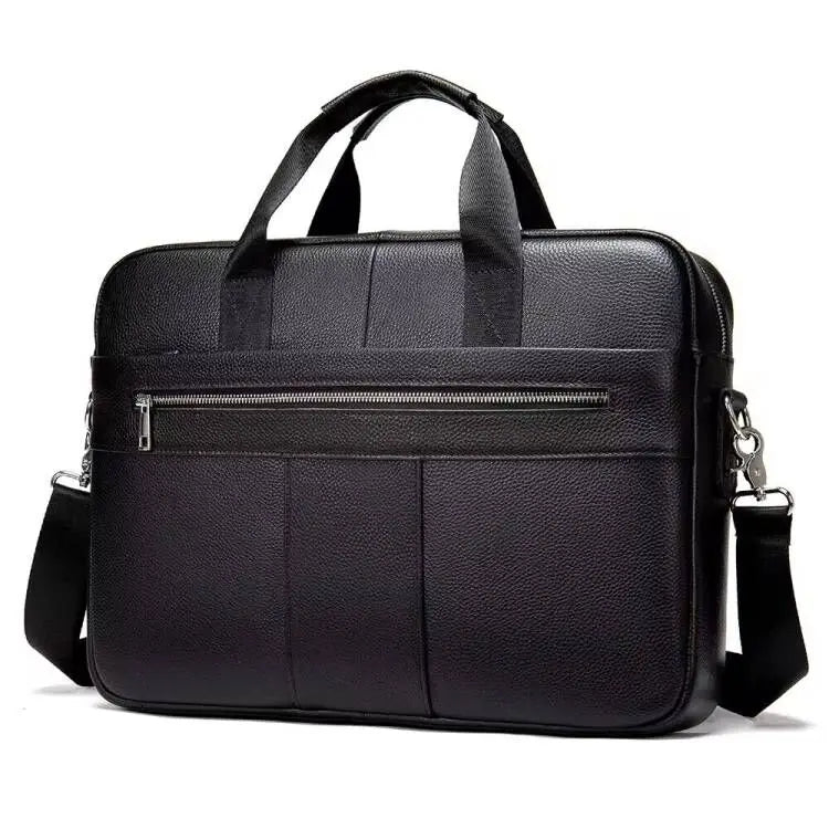 Men Genuine Leather Handbag Fashion Office 14 inch Laptop Briefcase Bag Male Computer Shoulder Bags Men's Business Document Bag