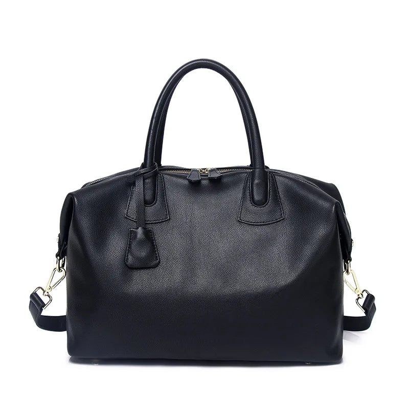 Travel Duffle Bag Genuine Leather Single Shoulder Tote Bag Large Weekend Messenger Bag