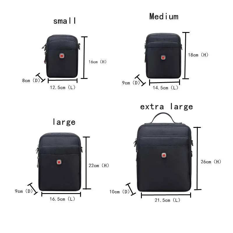 JANGEAR-Men's waist bag Swiss multi-function mobile phone bag large capacity vertical satchel belt wallet iPad tool storage bag
