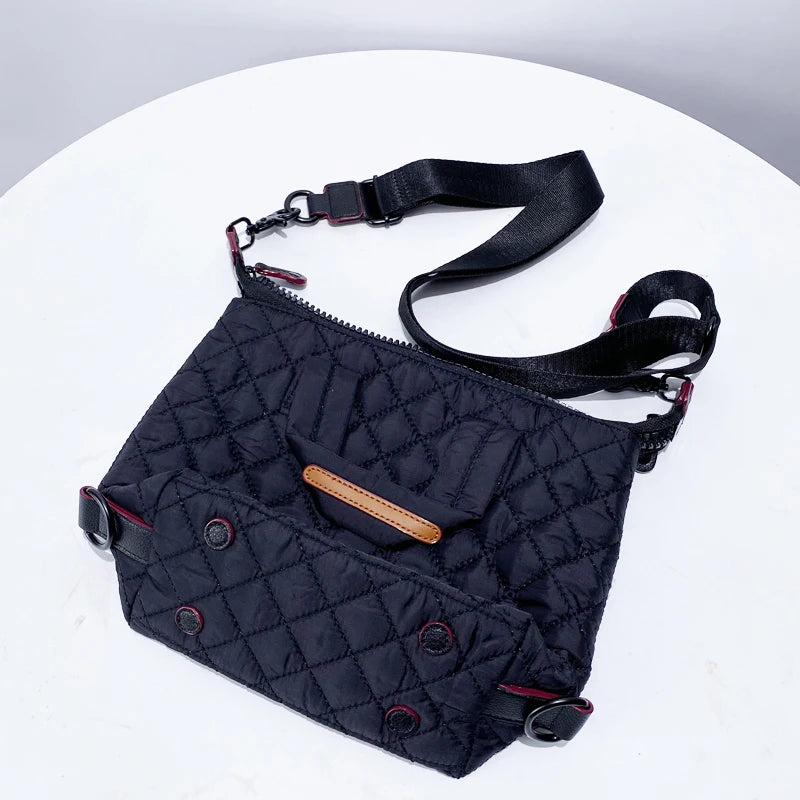 Casual Bags For Women Luxury Designer Handbag Purses 2024 New In Polyester Embroidered Rhombus Pattern Top Handle Cloth Shoulder