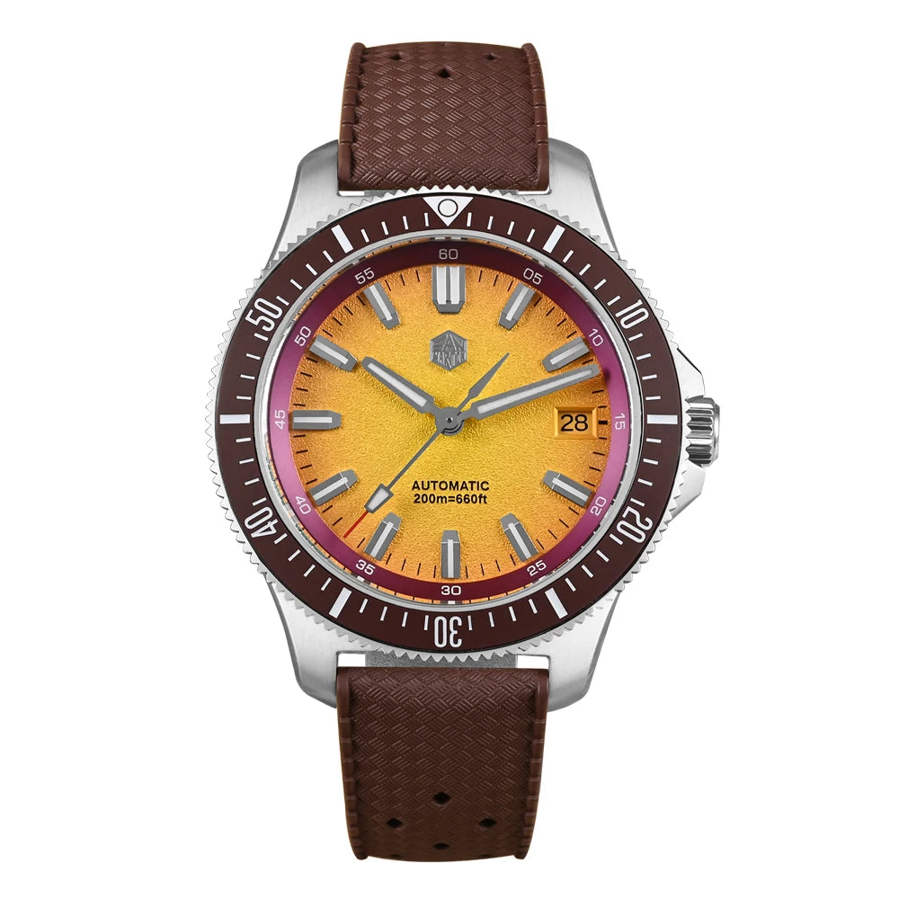 2025 San Martin New 40mm Diver Watch Stainless Steel NH35 Automatic Mechanical 200m Waterproof Men Timepiece Luminous SN0118G-B