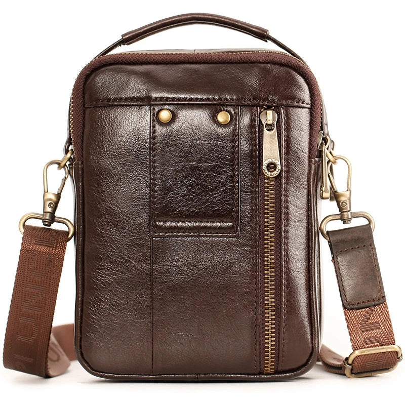 Genuine Leather Men Shoulder Crossbody Bags Casual Waist Pack Handbags For Male Messenger Tote Flap Sling Purse Clutch JYY1057