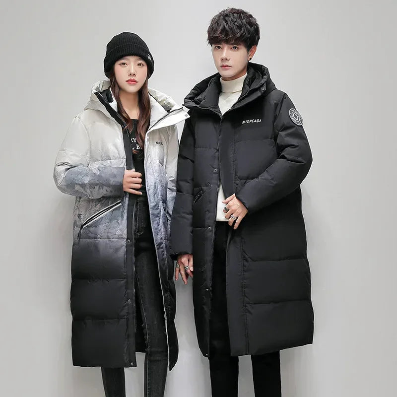 Winter Mens Down Parkas High-quality -30 Outdoor Snowfield Down Jackets Long Male White Duck Thicked Warm Hooded Jacket Coat