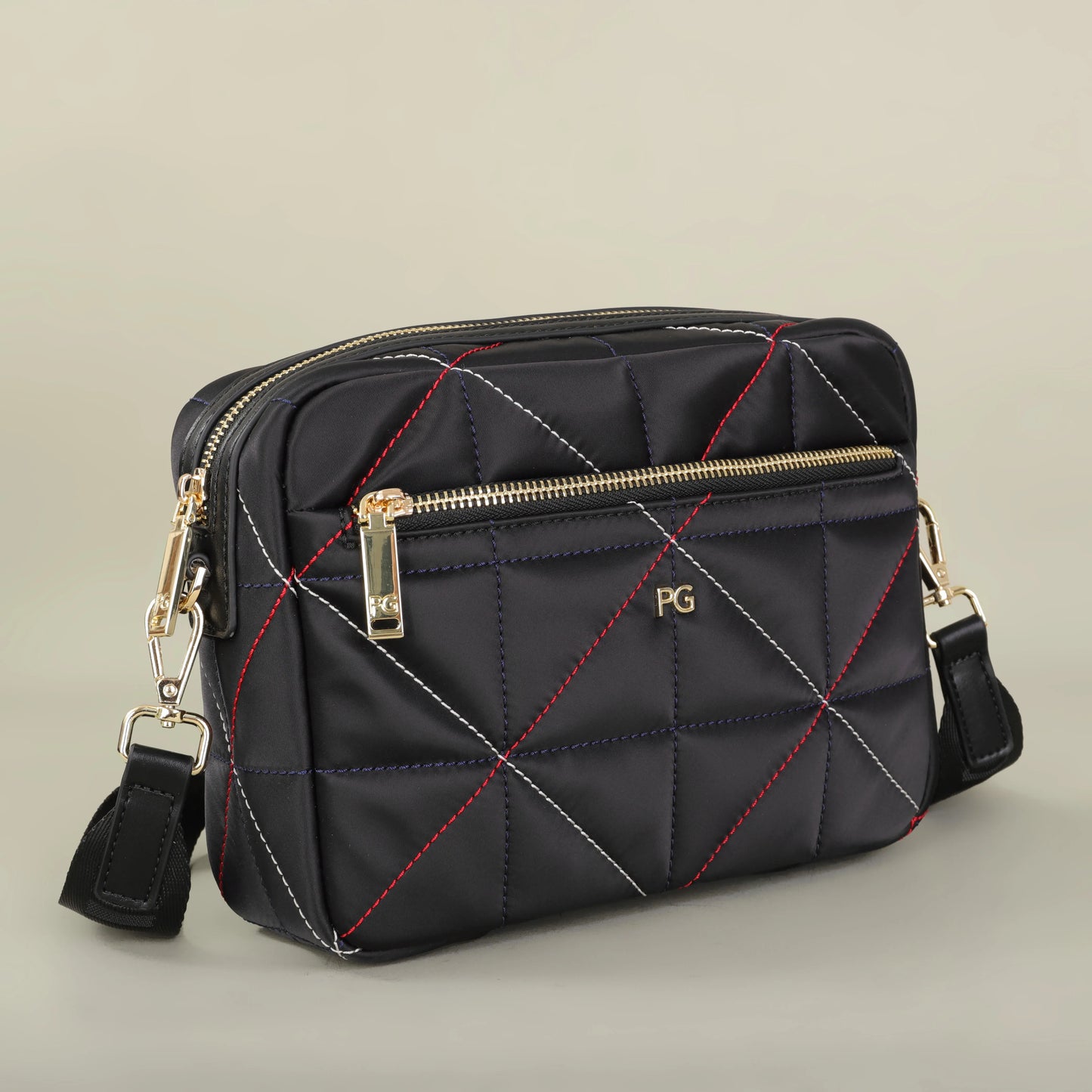 PG nylon fabric multi-functional waterproof folding new design fashion square crossbody bag