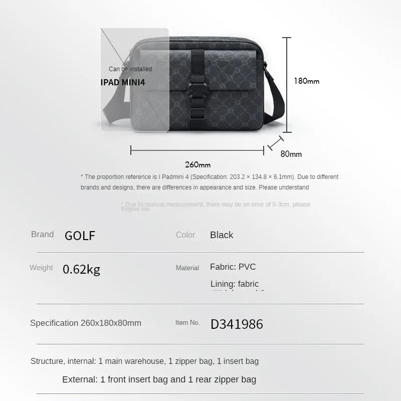 GOLF Crossbody Bag for Men, Large Capacity, Trendy Brand Shoulder Bag, Sports Backpack, , Fashion Bag, Mobile phone bag