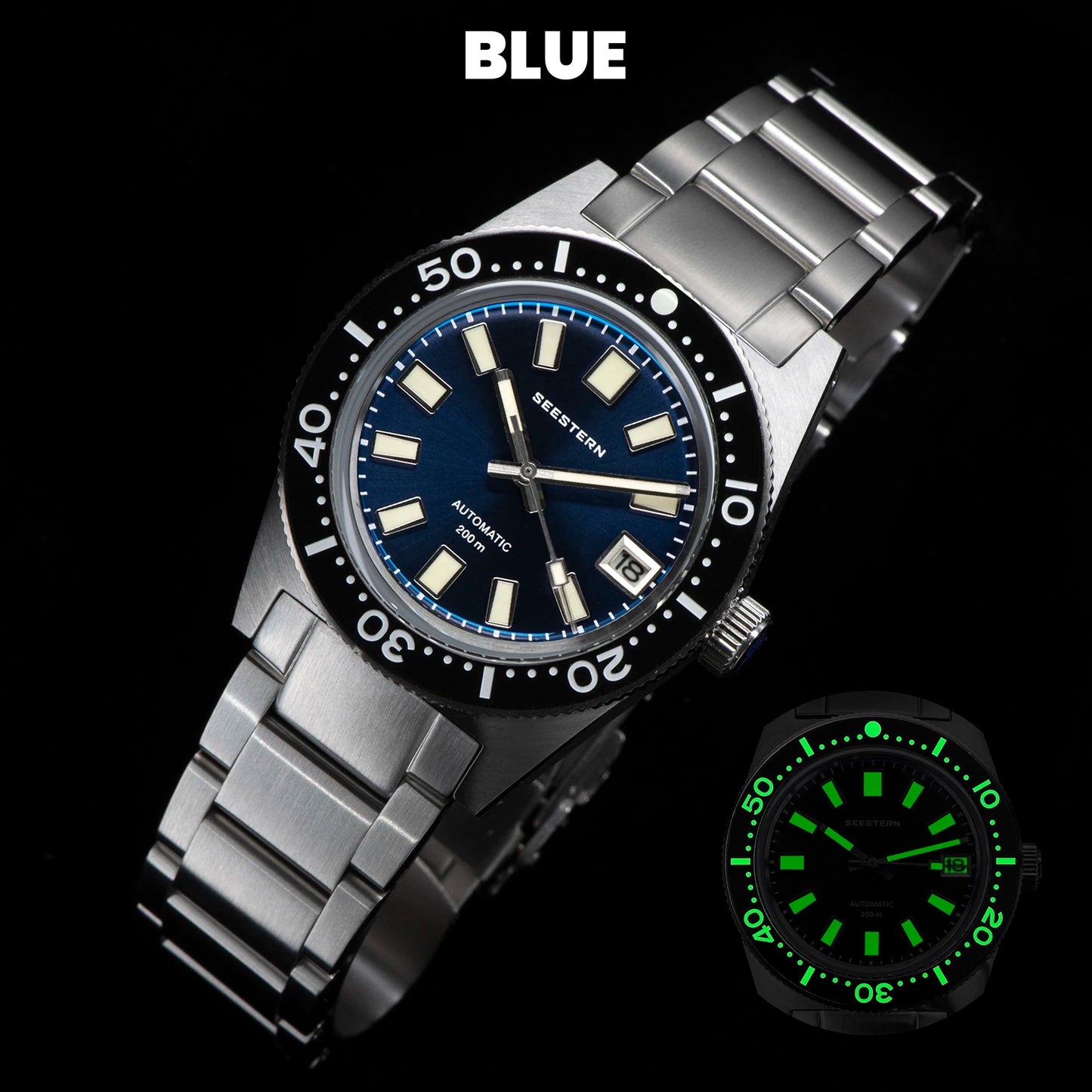 SEESTERN Diving Watch 62MAS Automatic Mechanical Men of Wrist Watches Japan NH35 Movement Sapphire Glass Bracelet Luminous Bezel