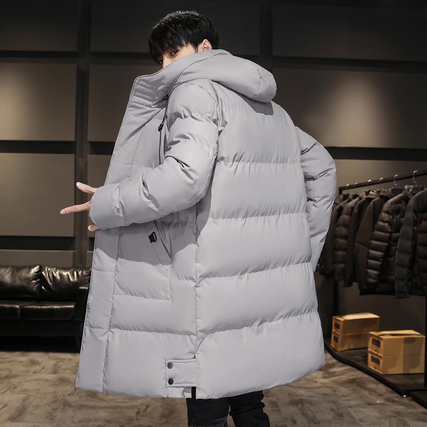 8XL 7XL Men's High Quality Hooded Jacket Black Fashion Winter Jacket Men Brand Clothing New New Parka Men Thick Warm Long Coats