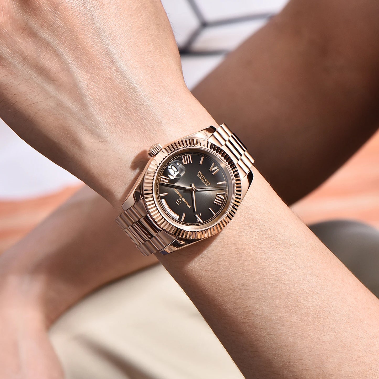 PAGANI DESIGN DD40 Men's Watches Rose Gold Luxury NH36A Mechanical Wristwatches Automatic Watch For Men Waterproof Sports Clock