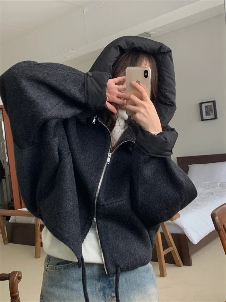 Womens Parkas Winter Coat Female Trench Jacket Women Maxi Long Parka Mujer Woolen Overcoat Casual Oversize Windbreaker