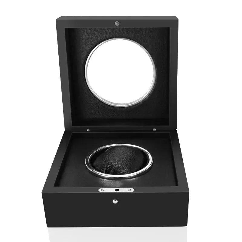 Luxury Watch Storage Box Handmade Black Lacquer PU Watch Bag Jewelry Boxes Acrylic Skylight Ring Storage Box Display Cabinet