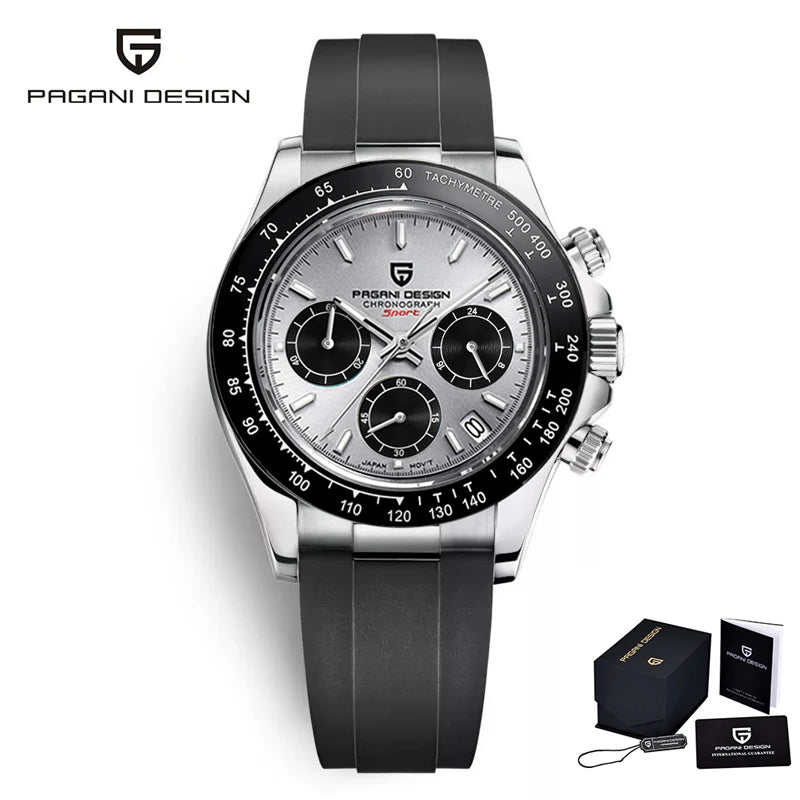 PAGANI DESIGN New Men's Watches Quartz Wristwatch Rose Gold Luxury Watch For Men Chronograph 100M Waterproof  VK63 Movt Clock
