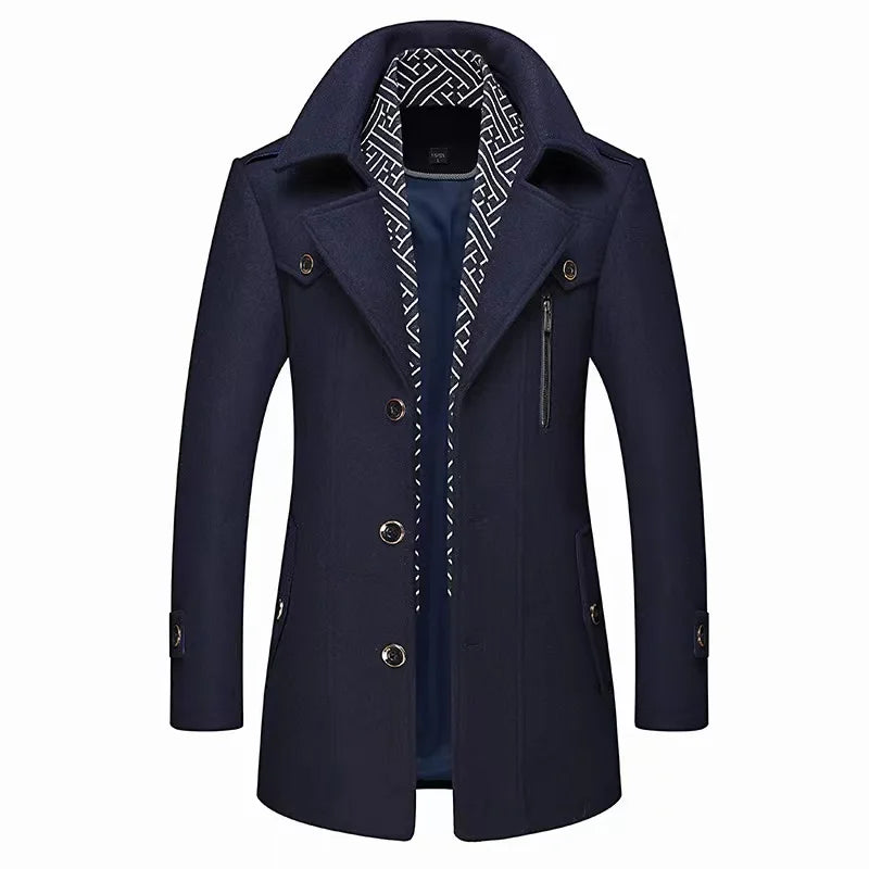 2024 Autumn And winter New Woolen Coat Middle-Aged And Young Woolen Coat Medium To Long Quality Business Woolen Coat Outerwear