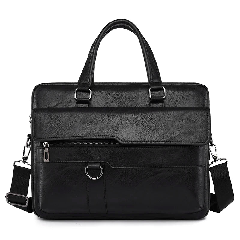 Luxury Brand Men Handbag Leather Man Briefcase for Laptop Messenger Men Leather Shoulder Bag Business Portfolio For A4 Document