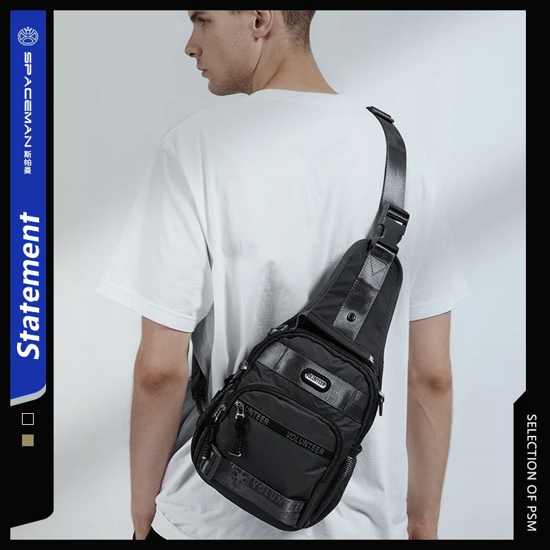 Volunteer Shoulder Bag for Men New Fashion High Quality Waterproof Sling Bag Large Capacity Oxford Cloth Crossbody Bags  1700-03