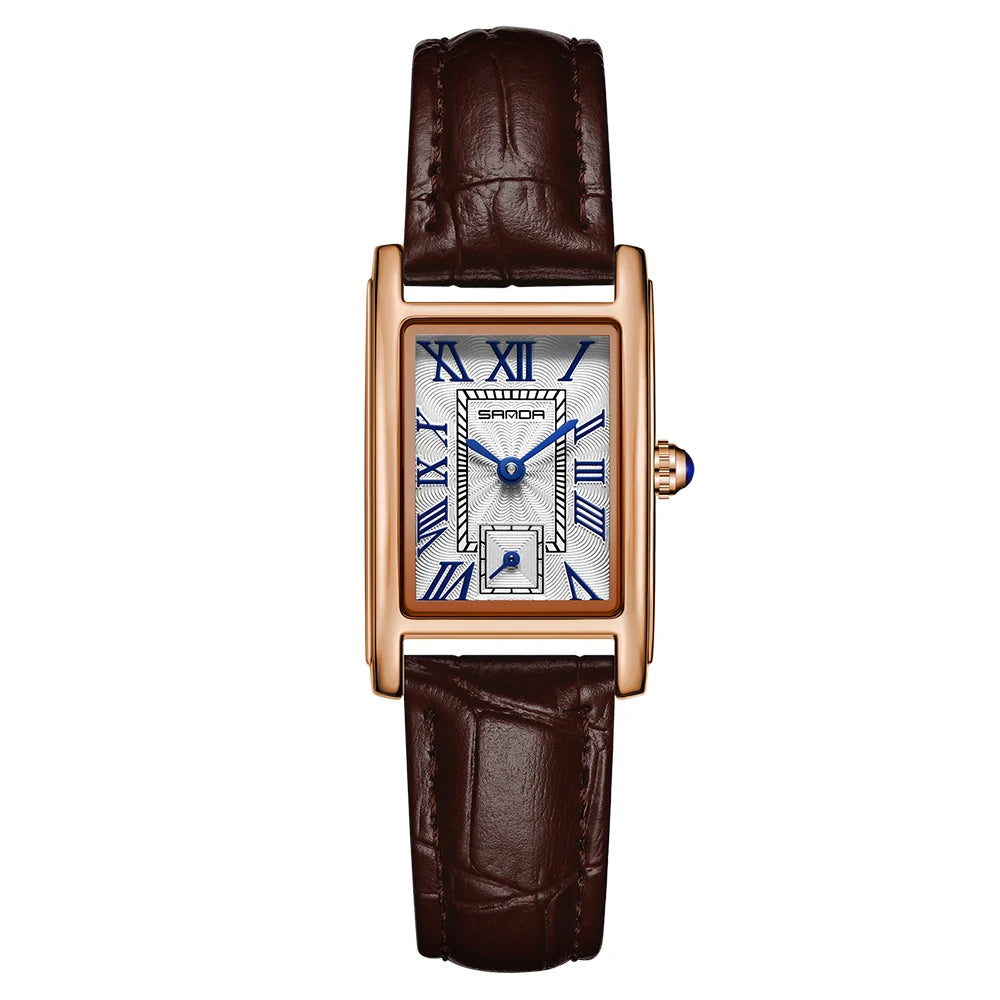 New Pagani Designs Quartz Watches For Woman Simple Rectangle Woman Watch Brown Leather Band Gifts Reloj Mujer relojes para damas
