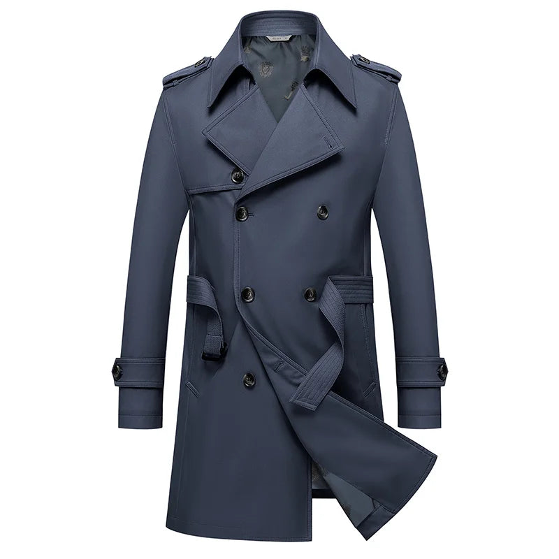 Classic Men's Trench Coat 8XL Plus Size Windbreak High Quality Business Casual Wind Coat Men Clothing Oversized Ponchos A5F7987
