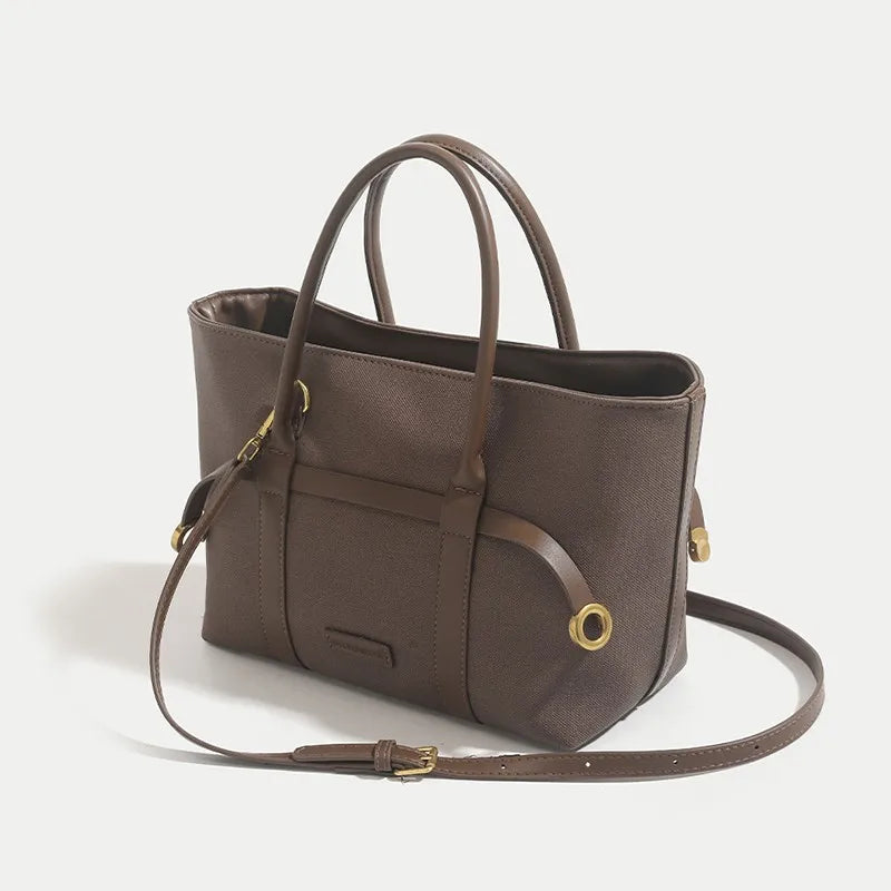 Women's Elegant Tote Bag with Leather Finish, Crossbody Shoulder Handbag By Luxury Brand Famous Designer