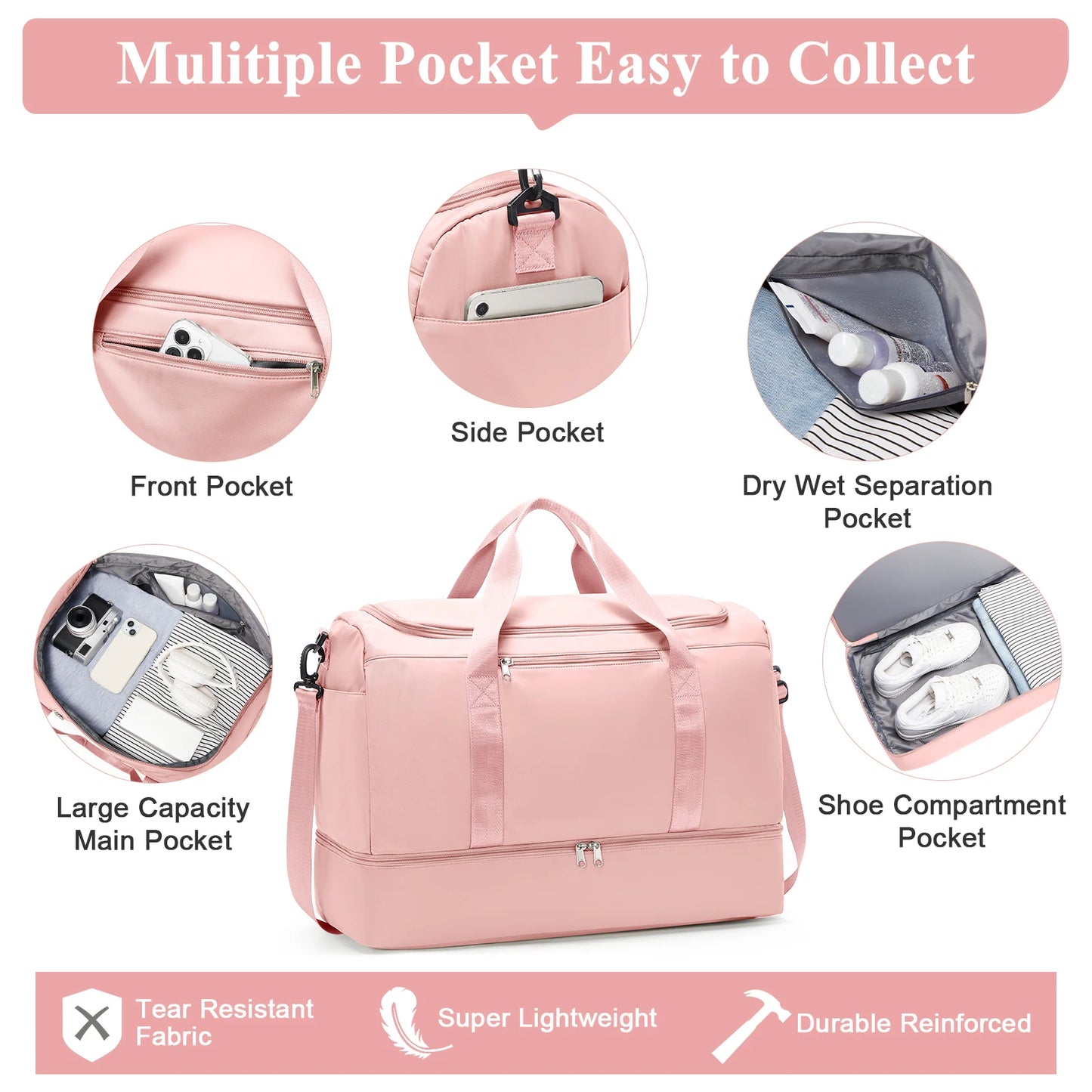 Women's Travel Bags for Luggage Handbag Large Capacity Tote Bag Airport Carry-On, Business Trip, Sports Bags，Hospital Holdalls ﻿