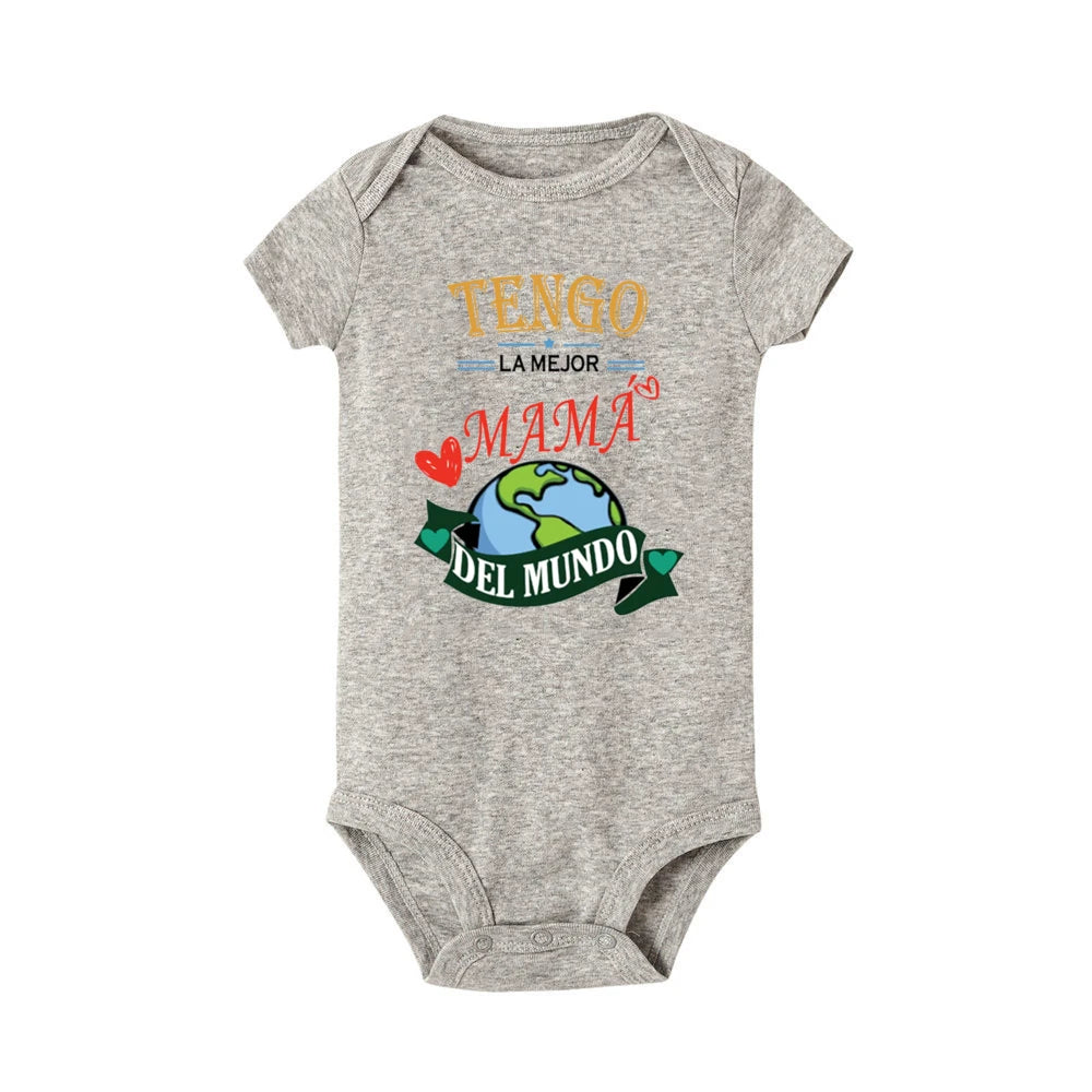 I Hava A Best Mom in The World Printed Baby Romper Infant Short Sleeve Bodysuit Boys Girls Summe Jumpsuit Funny Toddler Clothes