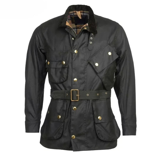 Windbreaker Jacket Man Weatherproof Medium Length Oil Waxed Hunting Jacket Men Motorcycle Jacket Men American Retro Coat Thin