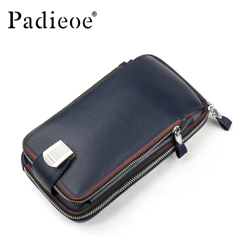 PADIEOE shoulder bag men leather crossbody bags for men genuine leather chest messenger bag men high quality pack