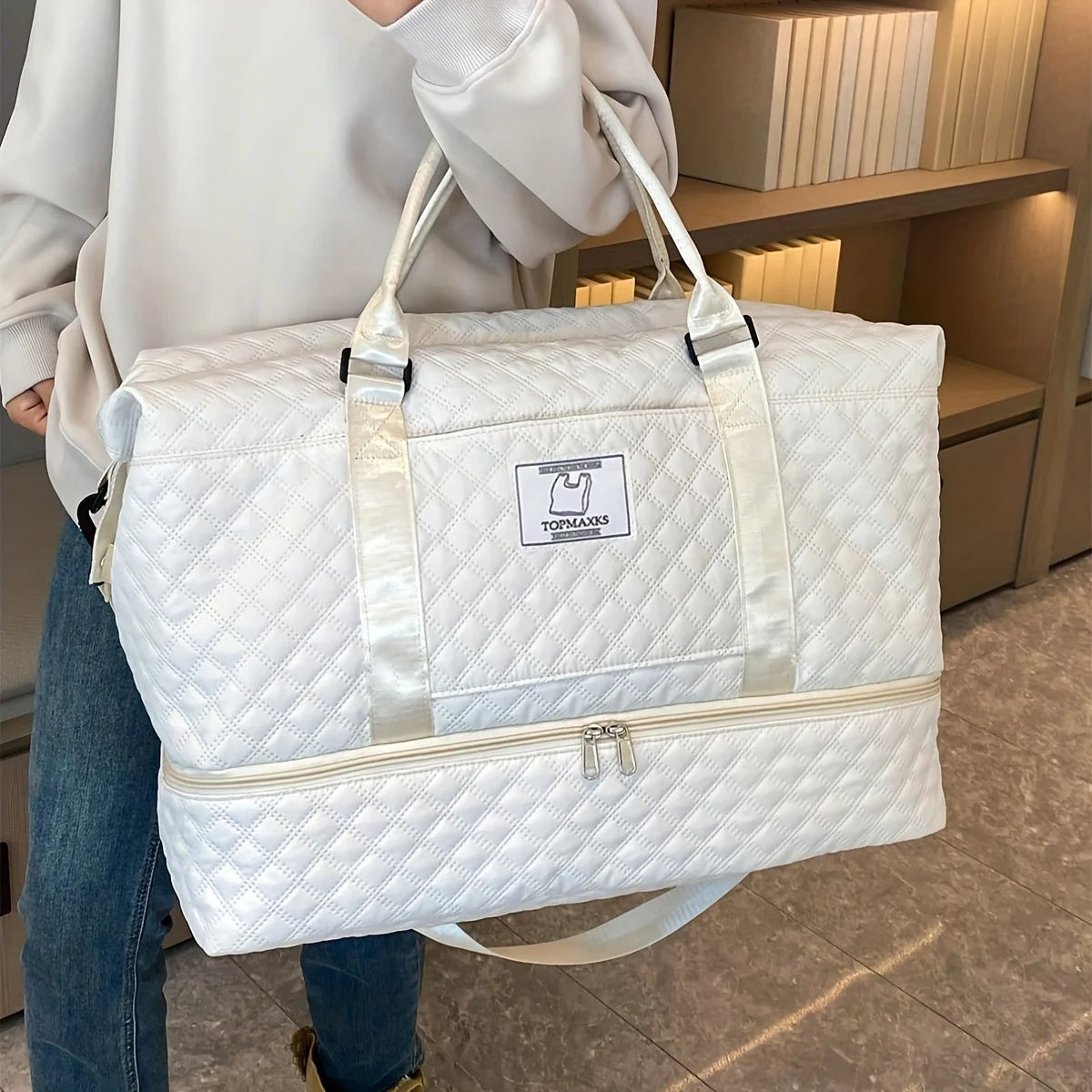 Large capacity, lightweight, foldable luggage bag, independent shoe compartment, casual and convenient storage bag,