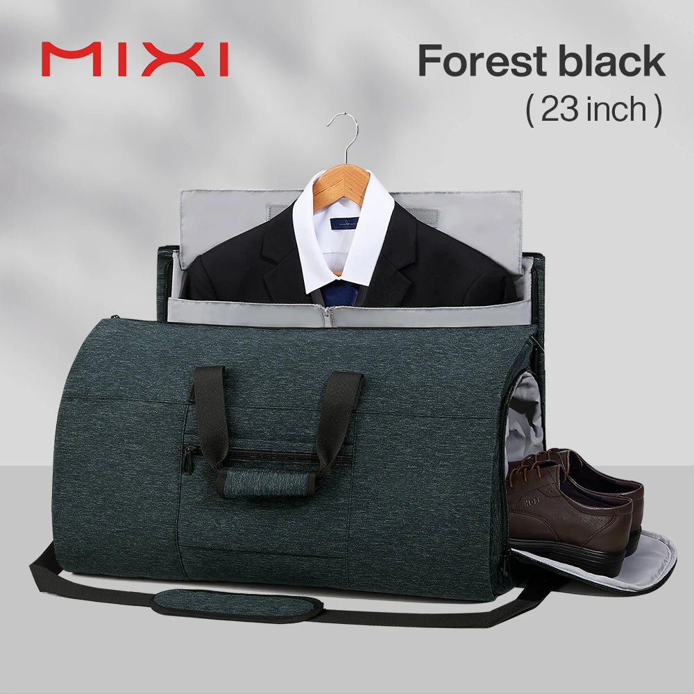 Mixi Carry On Garment Bag for Travel 56L Convertible Duffle Bag for Men Women 2 in 1 Hanging Luggage Suitcase Dress Suit Travel