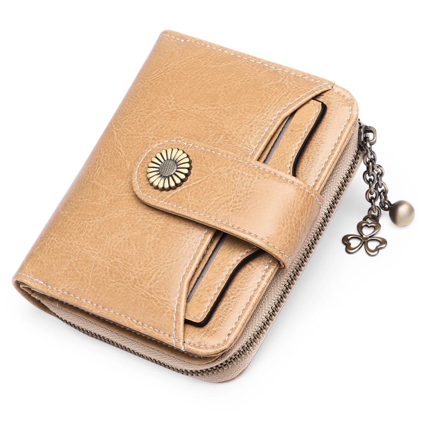 High Quality Women's Genuine Leather Wallet Female RFID Anti Theft Card Holder Coin Purse Wallets for Women Clutch Bag