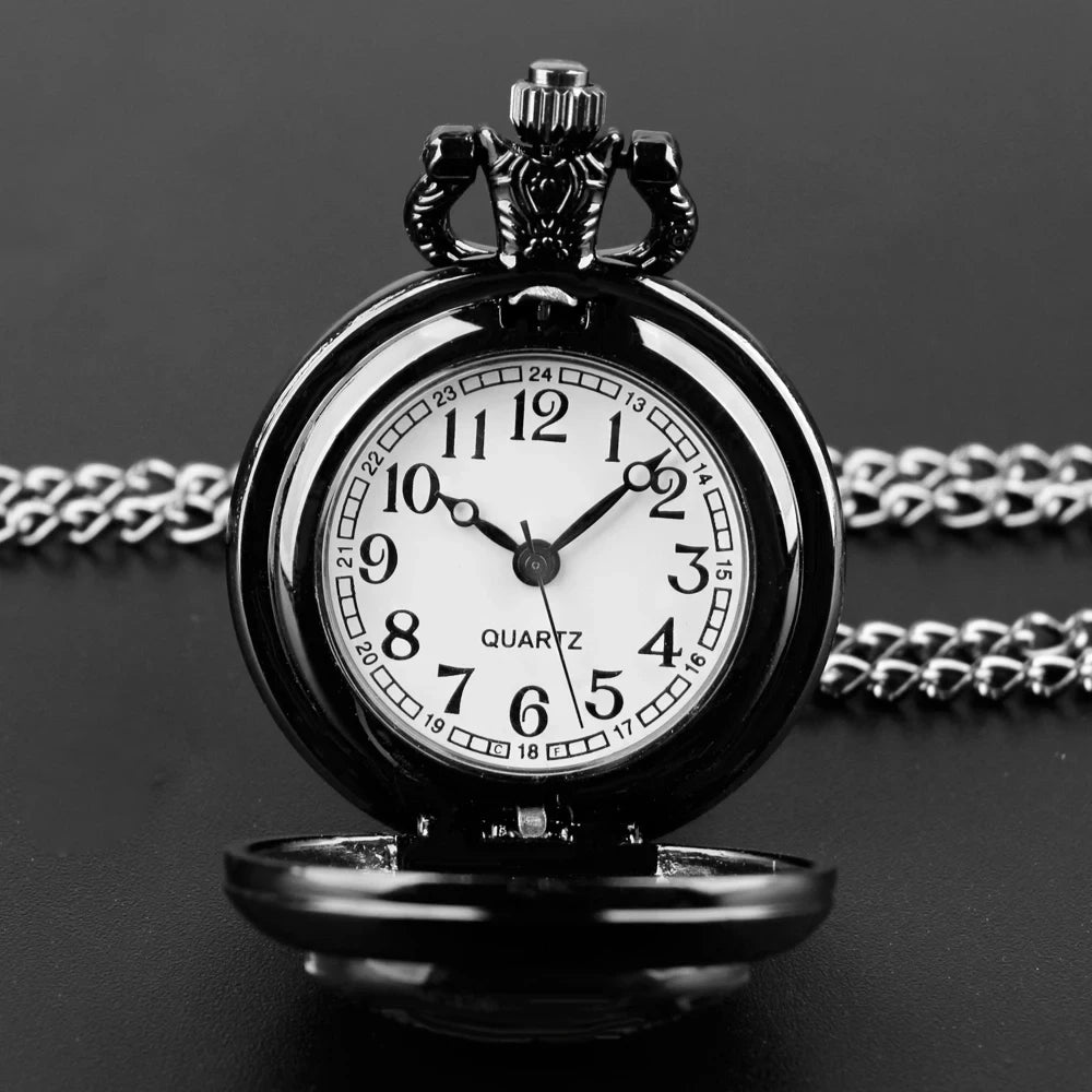 Exquisite Vintage Crows Quartz Pocket Watch - Necklace Pendant With World Time Feature, Alloy Case, Ideal Gift For Men & Women