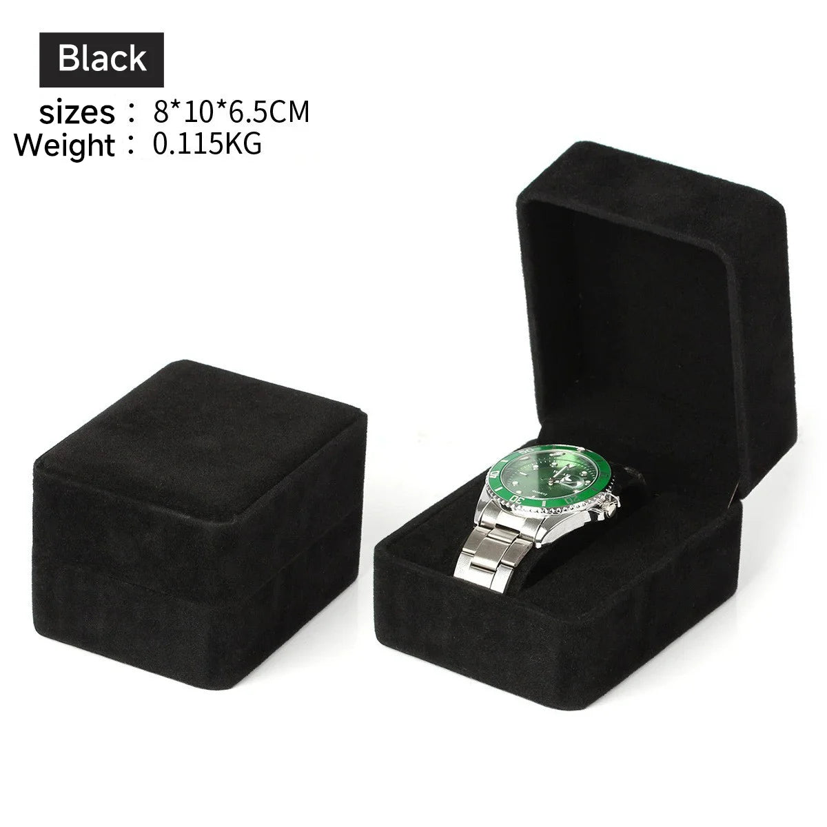 Watch Box Fashion Velvet Round Corner Smartwatch Clock Storage Case Jewelry  Accessories Business Packaging Boxes Black Red Blue