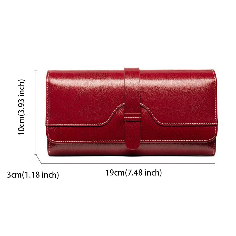 Split Leather Wallet for Women Luxury Designer Long Purse High Quality RFID Card Holder Purses Women's Wallets Handbag