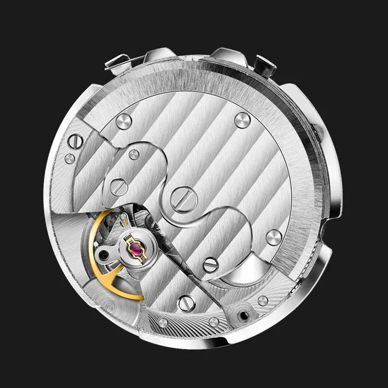 BORMAN Luxury Mens Automatic Mechanical Watch Rose Gold Case Sub Dial Sport Watches Genuine Leather High Quality Gentleman Clock