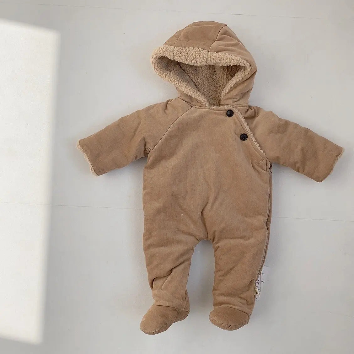 deer jonmi 2023 Winter Korean Style Newborn Baby Thicken Warm Coats Hooded Lamb Fleece Lining Infants Outerwear