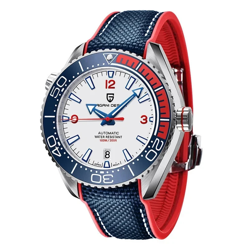 PAGANI DESIGN Classic Luxury Men Automatic Watch Sapphire Glass Mechanical Wristwatch Stainless Steel 100M Waterproof Watches