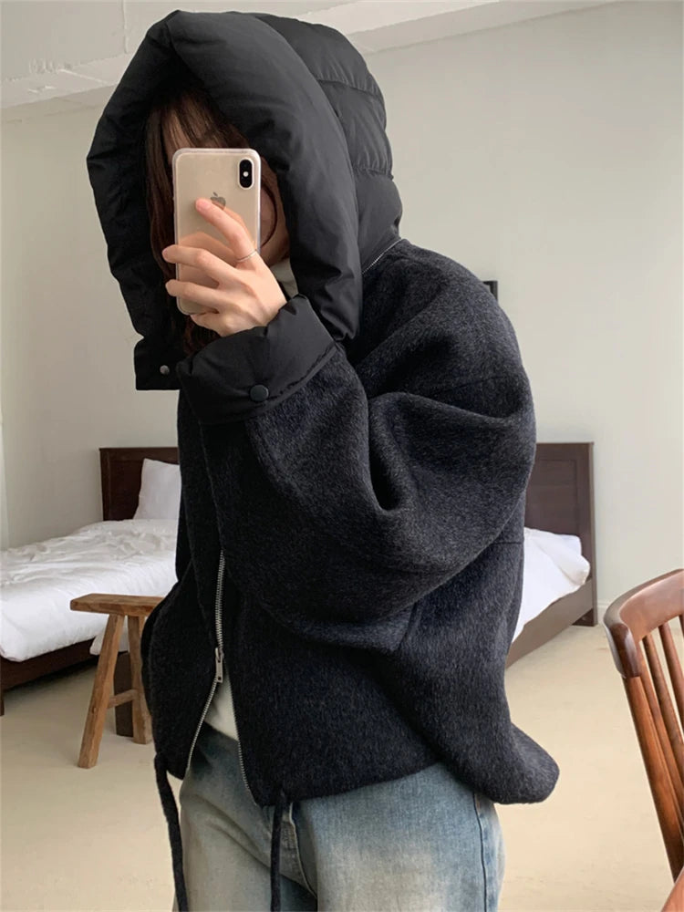 Womens Parkas Winter Coat Female Trench Jacket Women Maxi Long Parka Mujer Woolen Overcoat Casual Oversize Windbreaker