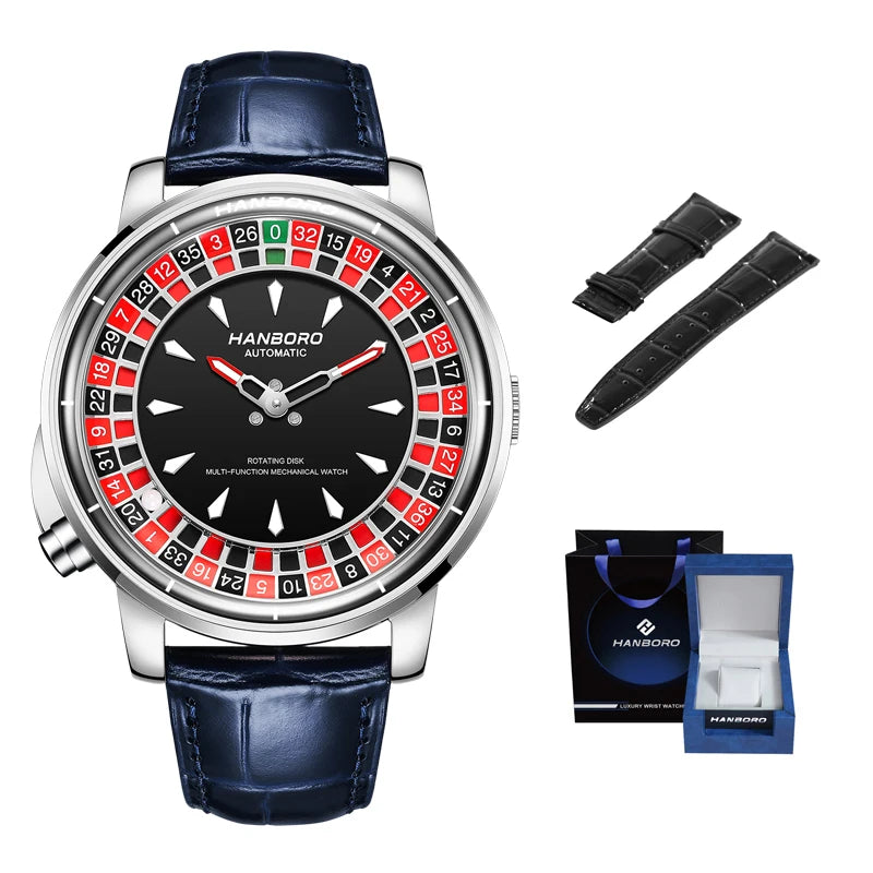 HANBORO men's fully automatic mechanical watch, roulette wheel, roulette wheel, men's watch 1001
