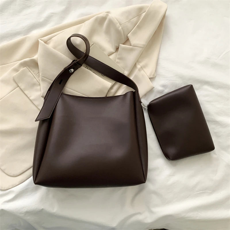 LEFTSIDE Fashion Leather Tote Bag For Women 2025 Tend Female Simple Large High Capacity Shoulder Side Bag Handbags And Purses