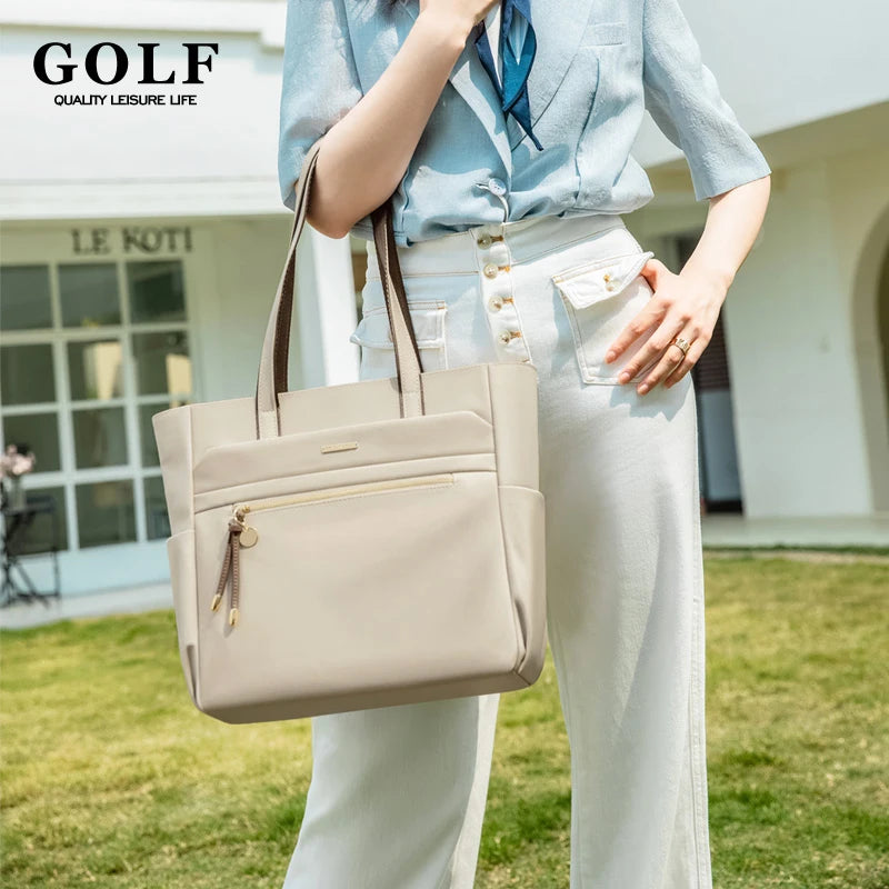 GOLF Female Tote Bags Shoulder Women's Elegant Commuter Laptop Tote Bag Leather Large Capacity Handbags Business Bags for Women