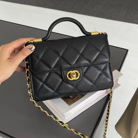 Elegant Leather Handbag for Women Luxury Brand Famous Designer Popular Classic Shoulder Bag with Pockets